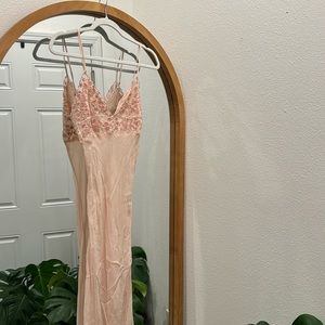 FREE PEOPLE SLIP LACE EMBROIDERY DRESS with beading